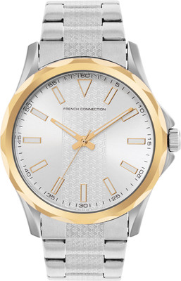 French Connection Abyss 3 Hands Etching Dial Mineral Glass Analog Watch  - For Men