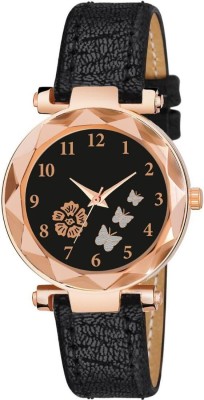 RIDHHANAL butterfly leather black Analog Watch  - For Women