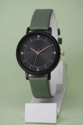 ZANZEER Attractive Leather Belt black dial and round cash fancy watch Attractive Leather Belt black dial and round cash fancy watch Analog Watch  - For Girls