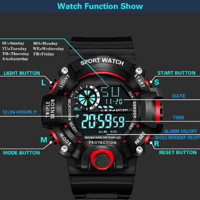 blutech Water Resistance Digital Watch  - For Boys & Girls
