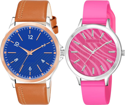 TVILLA Pink Designer Silicone Belt MZ-LR350 Analog Watch  - For Men & Women