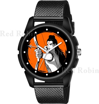 Sky Mart SHREE-RAM-J16-BLK-SFR SHREE RAM Design Stylish Strap Wrist Watch for Hindu Men and Boys Analog Watch  - For Men