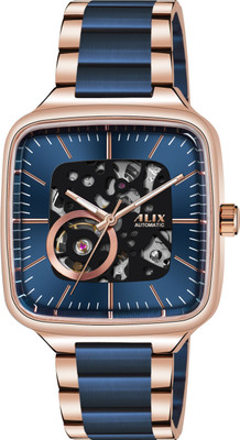 Alix AL2914 Stainless Steel Rose Gold and Blue Two Tone Strap Analog Watch  - For Men