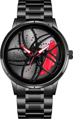 IIK Collections IIK-5026M Men Car Wheel Watch With Spinning Car Rim Design Analog Watch  - For Boys