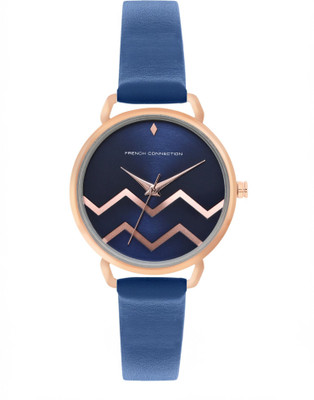 French Connection FCN00088A Women's Analog Blue Watch | Blue Sunray Round Dial Analog Watch  - For Women
