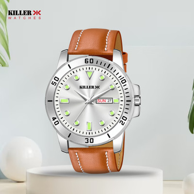KILLER KILLER-9200-SILVER Working Day and Date Analog Watch  - For Men