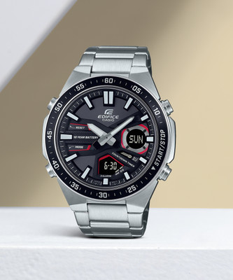 CASIO EFV-C110D-1A4VDF Edifice Black Dial Silver Stainless Steel Band Analog-Digital Watch  - For Men