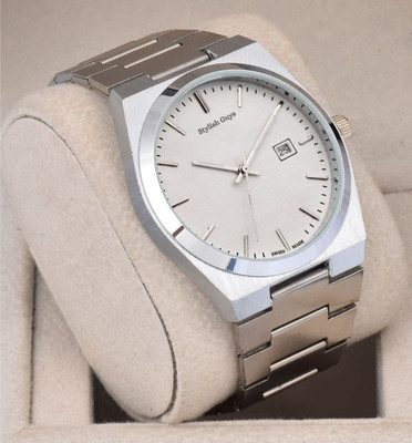 STYLISH GUYS DRM PE Silver White Ex327 Professional Watch For Men Analog Watch  - For Men