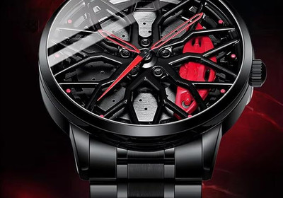 BUFD NOISHS6 Khxr Spinning Car Wheel Rotating Gyro Watch Analog Watch  - For Men