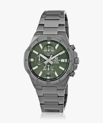 CASIO EFV-640DC-3AVUDF Edifice Green Dial Gray Ip Stainless Steel Band Analog Watch  - For Men
