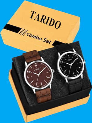 Tarido Analog Watch Analog Watch - For Men Combo Pack Of 2 New Arrival Black & Brown Analog Watch  - For Men