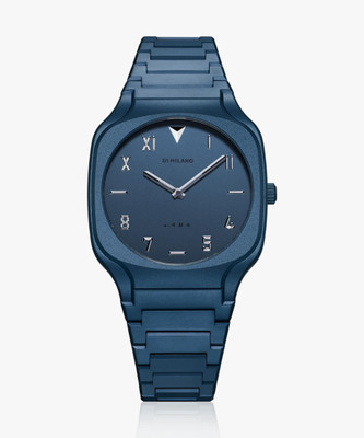 D1 MILANO SQBJ09 Square Quartz Dial Sandblasted Blue With Chiselled Indexes Analog Watch  - For Men & Women