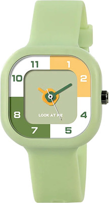 Time Up Square Pattern Dial Analog Colorful Dial Just Launched Square Shape Water-Proof 4-12 Years Kids Analog Watch  - For Boys & Girls
