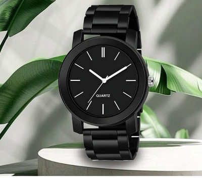 MAHAVIRA COLLECTION PENDO_CHAIN_BLACK All Black Stainless Steel Chain Attractive Men's Hand Analog Watch  - For Men