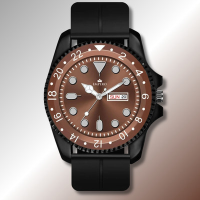 EMPERO EAB205 Magnetic Silicone Straps Day & Date Display Analog Watch  - For Men