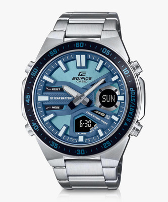 CASIO EFV-C110D-2BDF Edifice Blue Dial Silver Stainless Steel Band Analog-Digital Watch  - For Men
