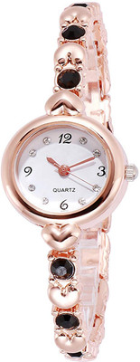 TOOVUS Women’s Rose Gold Quartz Watch with Crystal & Heart Bracelet – Stylish Analog Women’s Rose Gold Quartz Watch with Crystal & Heart Bracelet – Stylish Analog Analog Watch  - For Girls