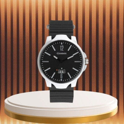 Giomex Trendy 6-12 Black Zik-Zak Black Strap_1 Analog Watch Analog Watch  - For Men