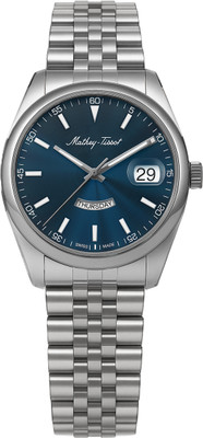 Mathey-Tissot Mathy Day-Date Quartz Swiss Made Mathy Day-Date Quartz Blue Dial Analog Watch  - For Women