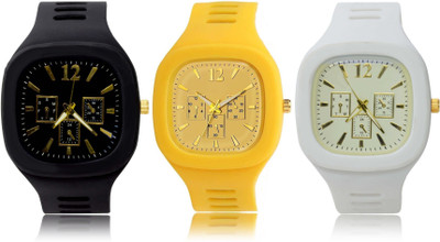 FEMEO New Analogue Superb Best Quality Silicon rubber belt watch for men (Pack of 3) Analog Watch  - For Men