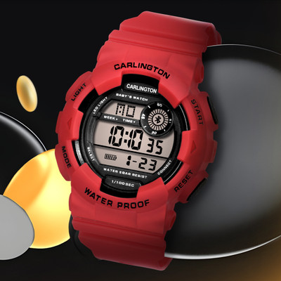 Carlington Junior 9121 Red Carlington Kids series Multi Function Working Digital Watch  - For Boys & Girls