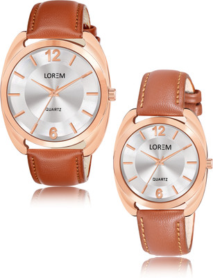 LOREM LR78-LR325 New Trending Stylish Tan edition couple watch Analog Watch  - For Couple