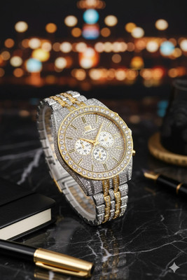 AMSSTYLE BM14 Stylish Chronograph Wristwatch with Diamond Accents Analog Watch  - For Men & Women