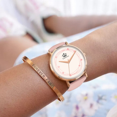 LIMESTONE Chalky Charm Watch Bracelet Stack Lovebird Chalky Charm Watch Bracelet Stack Analog Watch  - For Women