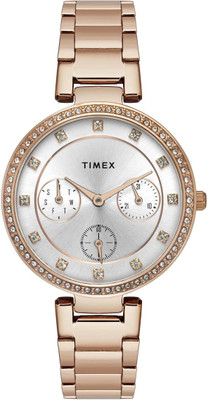 TIMEX TWEL18702 Silver Round Dial Quartz Analog Watch  - For Women