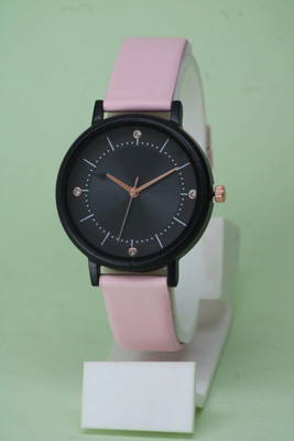 ZANZEER Attractive Leather Belt black dial and round cash fancy watch Attractive Leather Belt black dial and round cash fancy watch Analog Watch  - For Girls