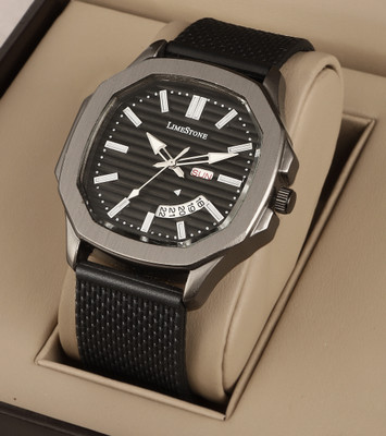 LIMESTONE OTUS Limited Grey Edition Day and Date Functioning Mesh Silicone Strap Quartz Analog Watch  - For Men