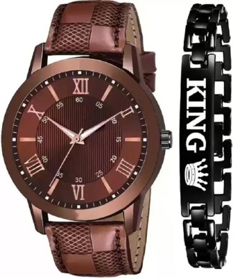 QALIBA Bracelet Designer Wrist Watches Men Strap Professional Dial Brown New Arrival Fast Selling Combo Watch King Analog Watch  - For Boys & Girls