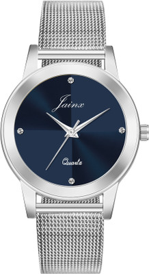 JAINX Blue Dial Steel Mesh Chain Analog Watch  - For Women
