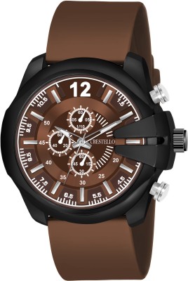 CRESTELLO CR-DSL042-BRWN Brown Silicone Strap Analog Watch  - For Men