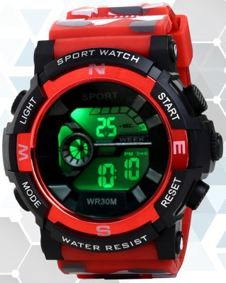 TERIZLA 5004 Red color hauk series sport trending style multifunctional luxury Boys Digital Watch  - For Men