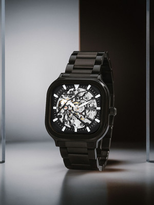 French Connection Black Sunray Square Dial | Men's Black Automatic Watch Analog Watch  - For Men