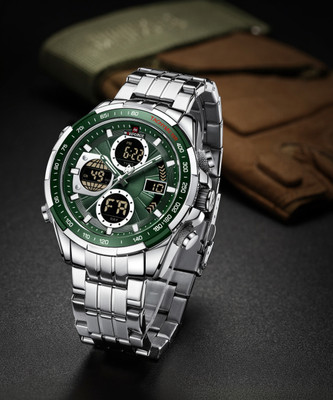 NAVIFORCE Fashion Sport Quartz Analog Digital LED Military Waterproof Wrist Analog- Analog-Digital Watch  - For Men