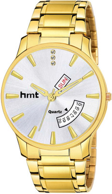 hrnt W9081 Premium Golden Chain Analogue Hands Watch For Mens & Boys Analog Watch  - For Men