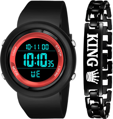 Keep n Touch Stylish Premium look Round Dial Wrist Sports Watch with Bracelet Digital Watch  - For Men