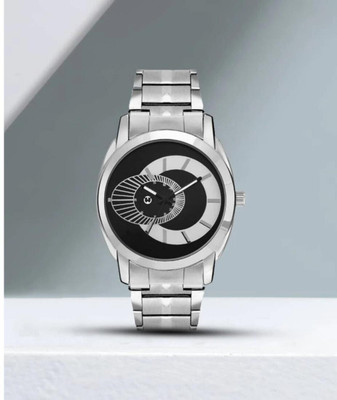 WIZARD TIMES Formal and Party Wear Watch for Men Men Watch Silver Stainless Steel Chain Black Dial Formal Watch Water Resistant Analog Watch  - For Boys