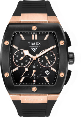 TIMEX TWEG26201 TIMEX Vector Black Rectangle Chronograph Dial Analog Watch  - For Men