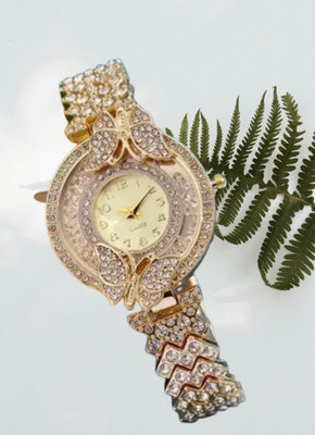 SHIVTRADRE Butterfly Full diamond stone Fashionable Analog Watch  - For Girls