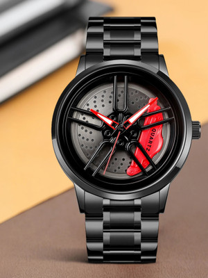 EMPERO Wheel 3D Rotating Spinning Quartz Rim Car Wheel es Analog Watch  - For Men