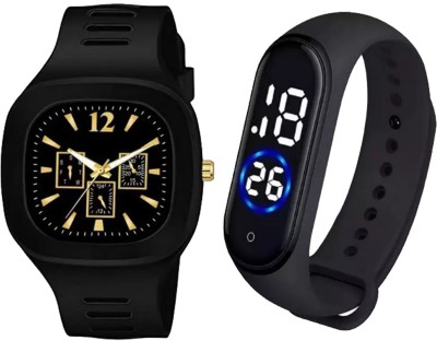 FADISO Addy Style Miller Combo Classy Square Analog watch M4 led band Combo of 2 Sports Collection Watches Analog-Digital Watch  - For Boys & Girls