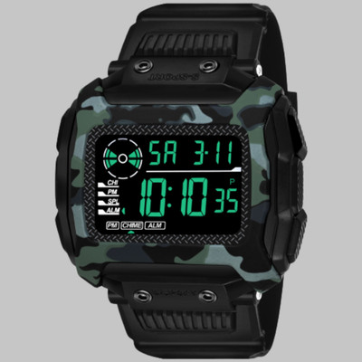 BARASTI 9097 ARMY RING Black color Sports stylish features loaded leather sports Digital Watch  - For Men