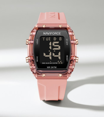 NAVIFORCE 7102 Transparent Barel Shaped Sports LCD Digital Date Silicone Strap Electronic Watch Digital Watch  - For Women