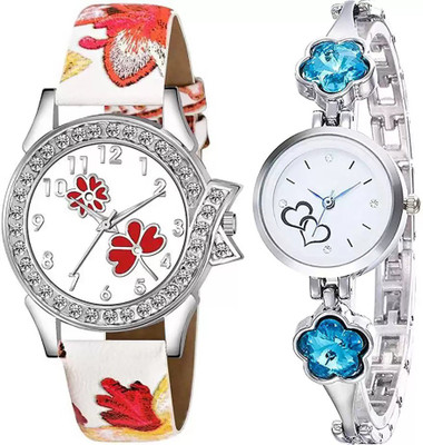 FEELKART STYLISH SILVER CHAIN & FLOWER WATCH Analog Watch  - For Girls