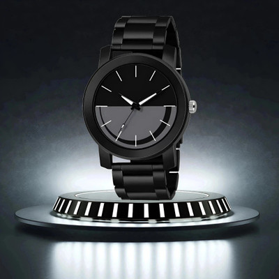 MAHAVIRA COLLECTION Steel_Black_Smiley_Dial_Pando Original Black Plated Patty Wending Fast Selling Wrist Analog Watch for men Analog Watch  - For Men