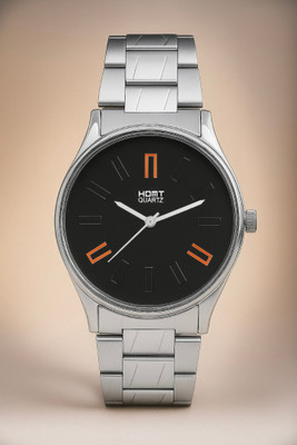 homt ALL BALCK STAINLESS STEEL CASE LEATHER BELT QUARTZ ANALOG WATCH FOR MEN Black Watch Aura Men's Fashion Luxury Analog Watch  - For Men