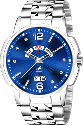 Giomex 440 Blue/Silver Chain Date 440 Blue/Silver Chain Date Analog Watch  - For Women